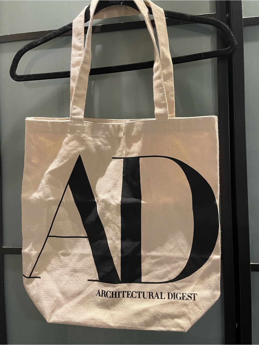 AD Natural Canvas Tote with Black AD Logo